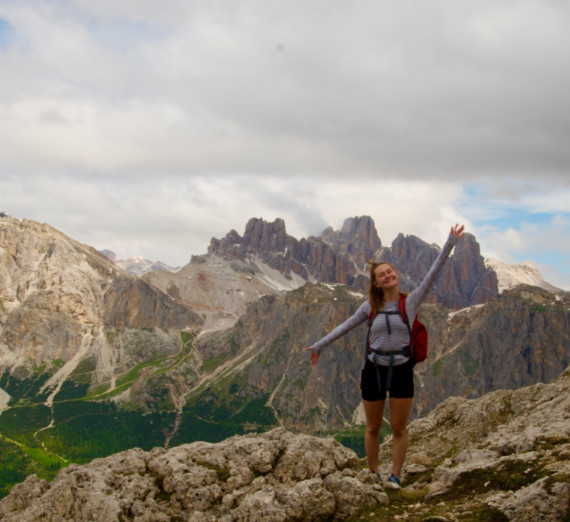 Grace Fletcher on a mountain.