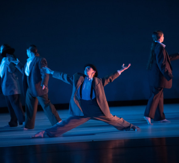 Theatre students on stage dancing