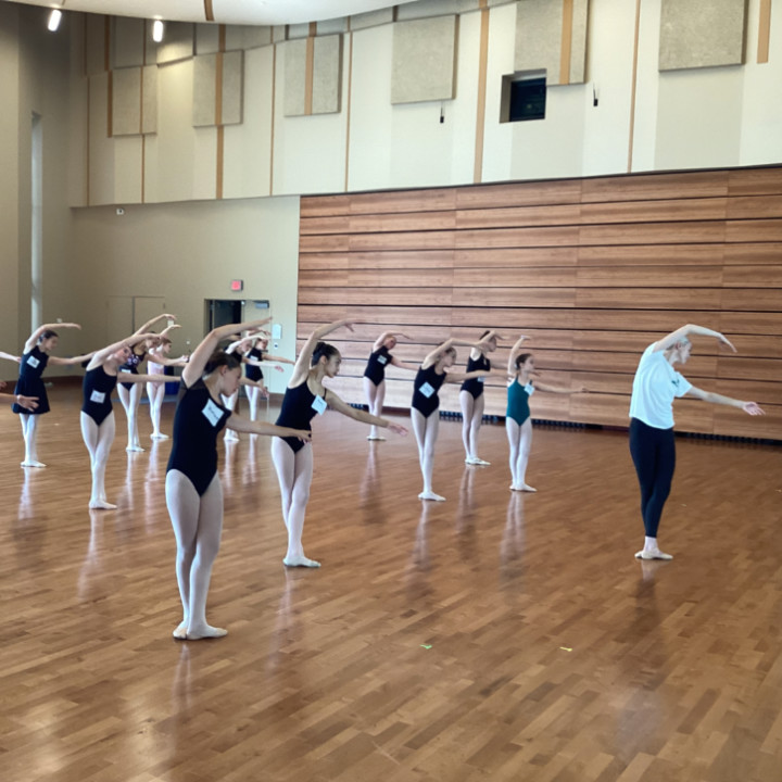 Dancers dancing in studio