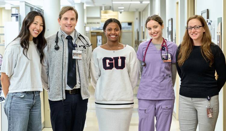 research group in a clinic in Grand Coulee, Washington