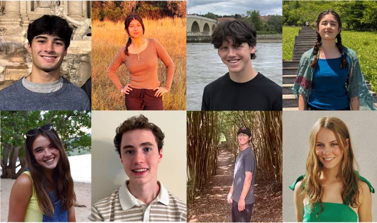 composite pic of the 8 students in the uw gu biomedical summer research program