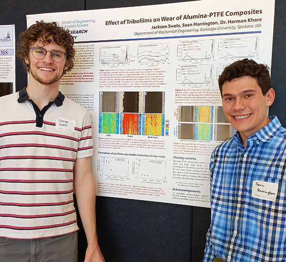 Students in front of research poster