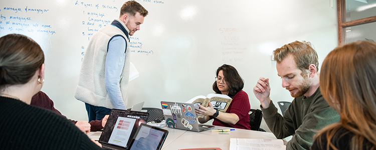 Students in the academic success studying together. 