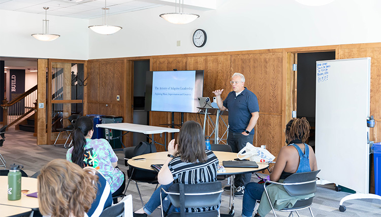 Josh Armstrong teaching a course.