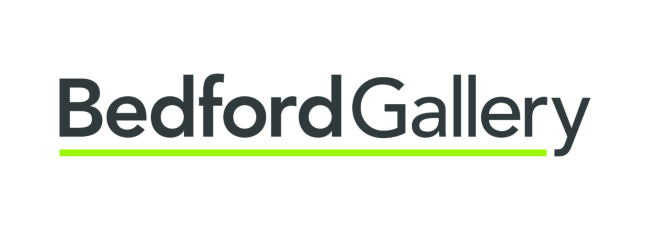 Logo that says Bedford Gallery in black with a green underscore.