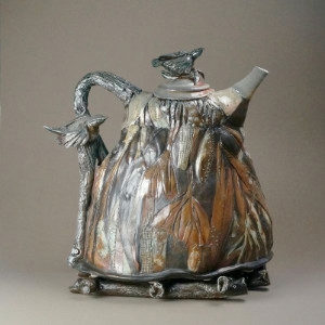 A rustic ceramic water vessel