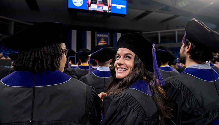 Law student at commencement