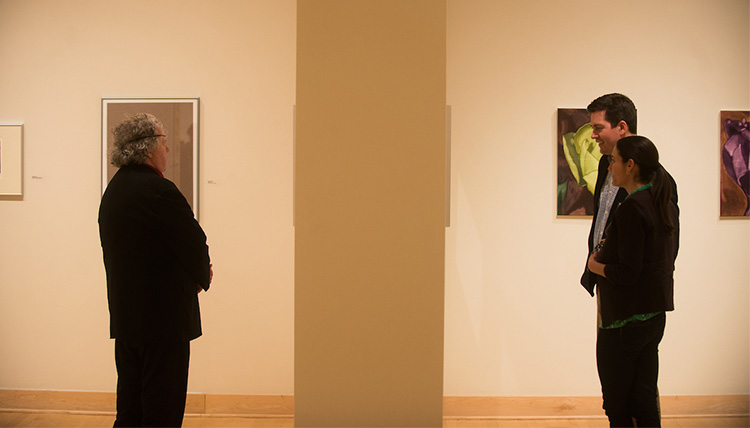 Visitors looking at the art in the Jundt Art Museum