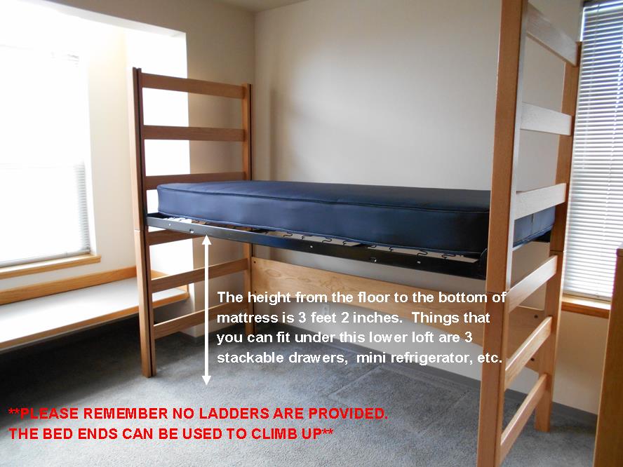 lofted bed lower height 
