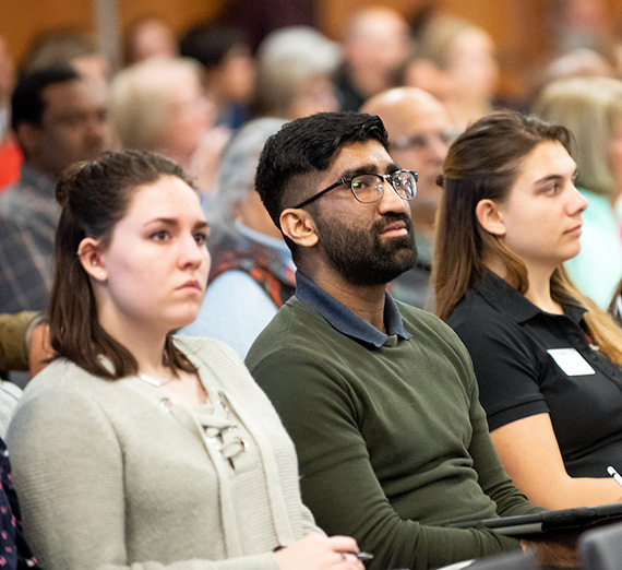Students attend a lecture