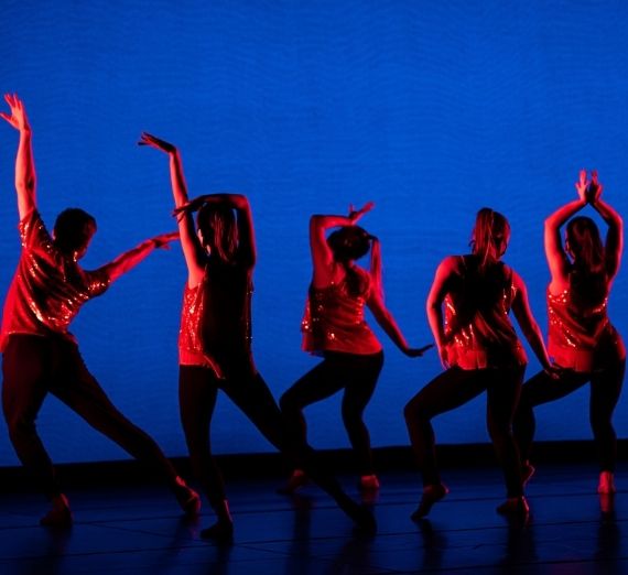 Dancers silhouette posing 