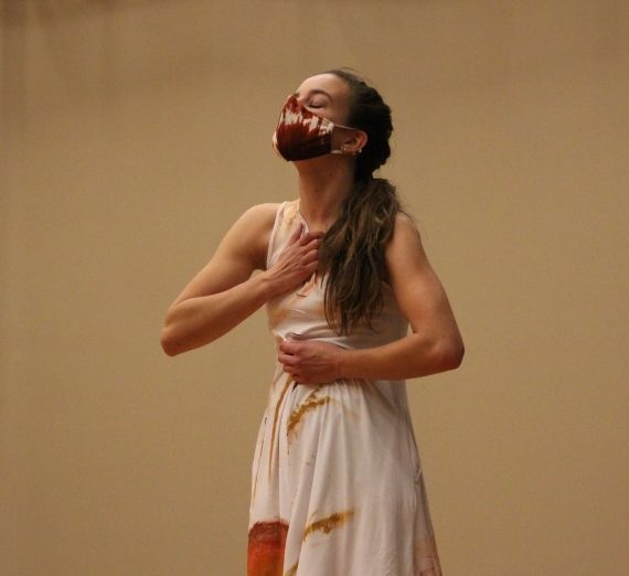 Dancer posing in an embrace 