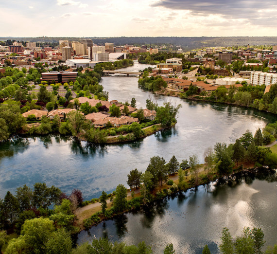 Arial view of Spokane 