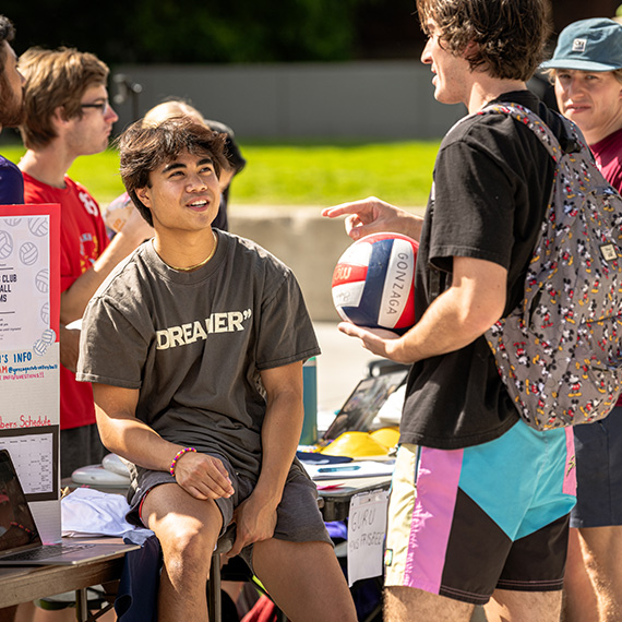 Students gather at Bulldog Alley to learn about the different clubs on offer during the Club Fair.