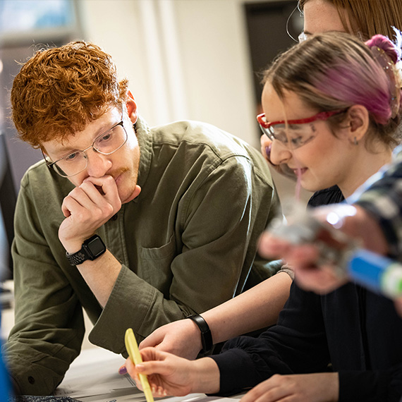 Students work get to work on exploring more sustainable options for seating on Boeing aircrafts.