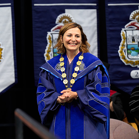Katia Passerini at Gonzaga's Presidential Inauguration ceremony.