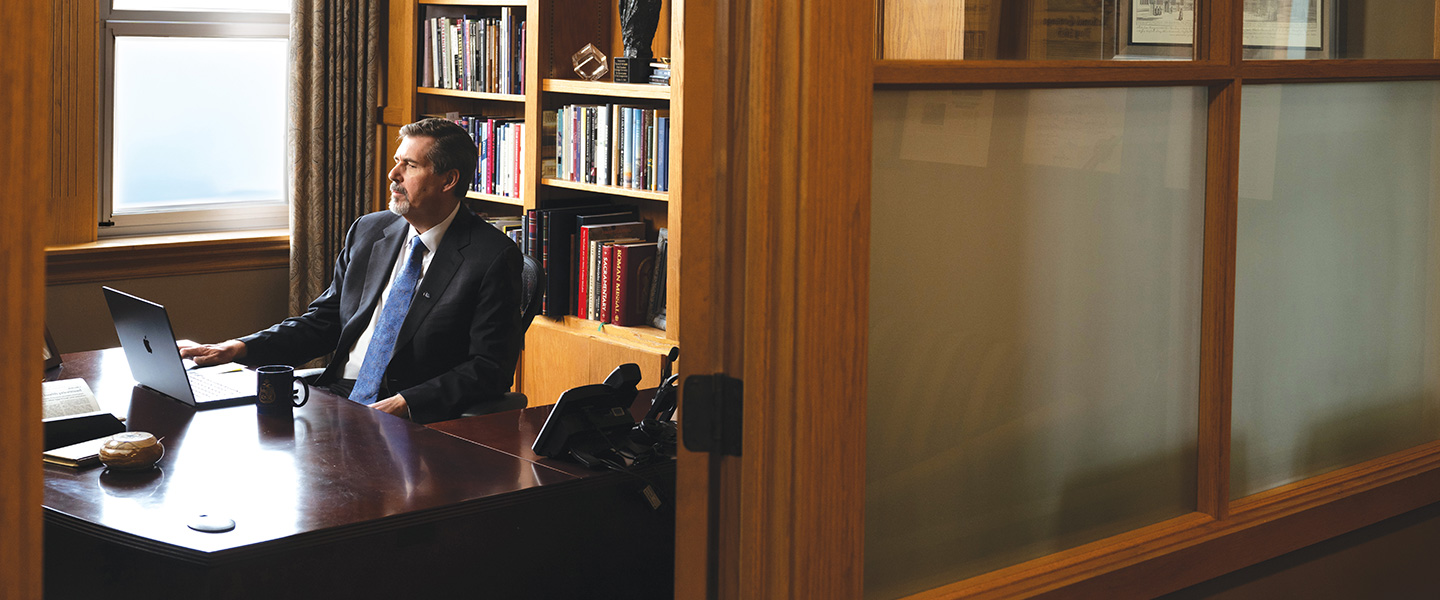 President McCulloh in his office.