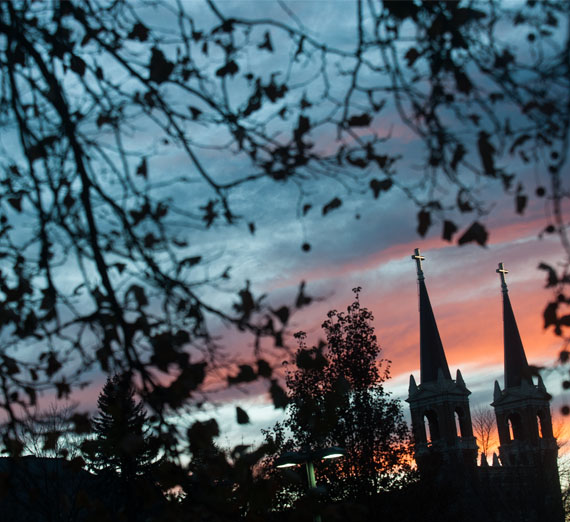campus at sunset 