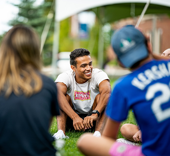 Students doing stream restoration