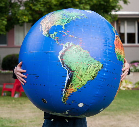 large inflatable globe