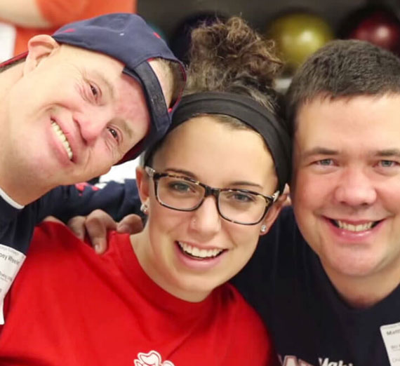 Student and participants in the Gonzaga University Specialized Recreation program, which serves Spokane residents with developmental disabilities