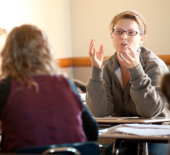 Students participating in class