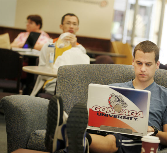 A student studying