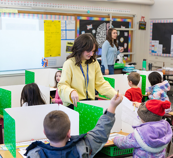 student teacher at elementary