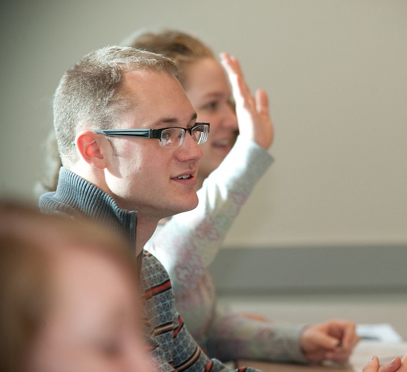 Students participating in class