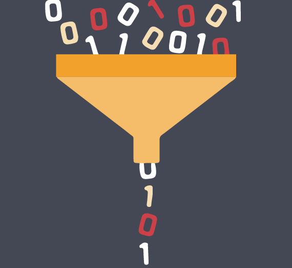 binary numbers through a funnel