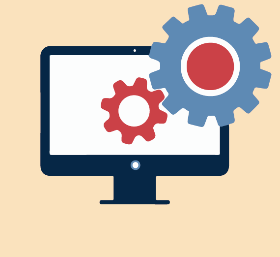 a set of app gears on a monitor