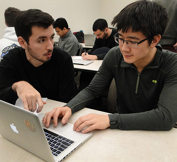 students collaborate