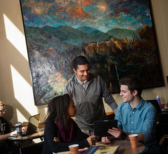 Students in leadership Program collaborating.