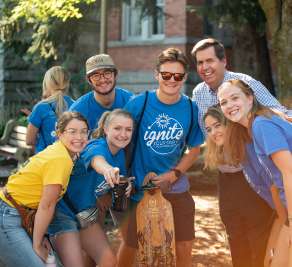 Students sitting in Hemmingson Center.