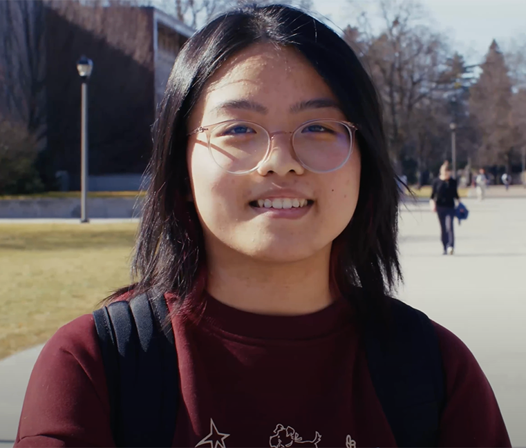 Linh Tuong, a Gonzaga University student, is smiling