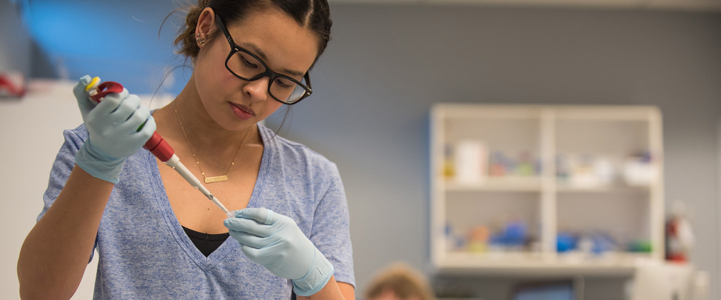 Student in lab