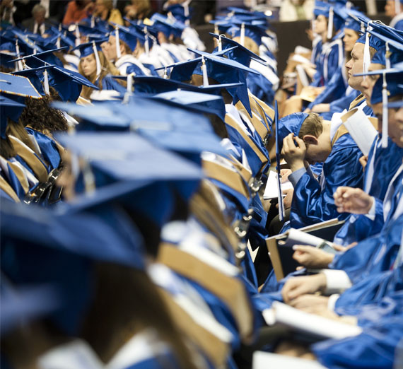 Students at graduation 