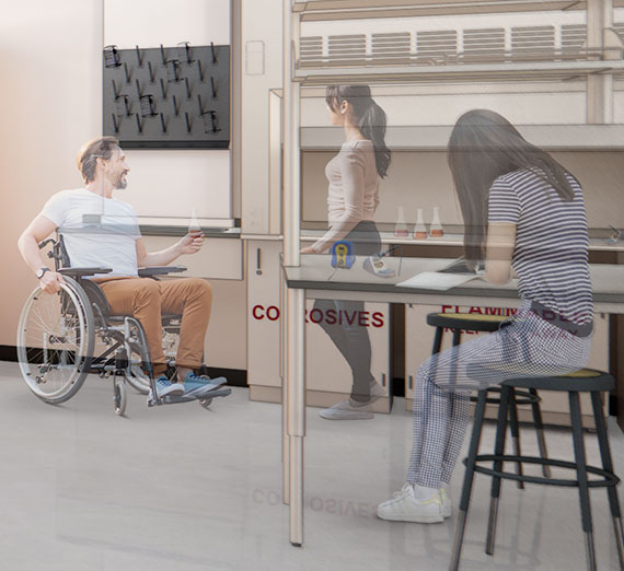 vision of students in engineering lab