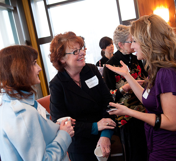 Students, alumni at career trek event.
