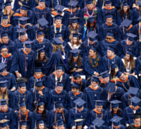 Image of graduating Gonzaga University students at the  undergraduate commencement ceremony.