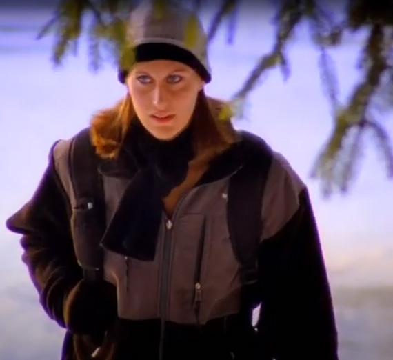 A Gonzaga women's basketball player acting in a tv ad.