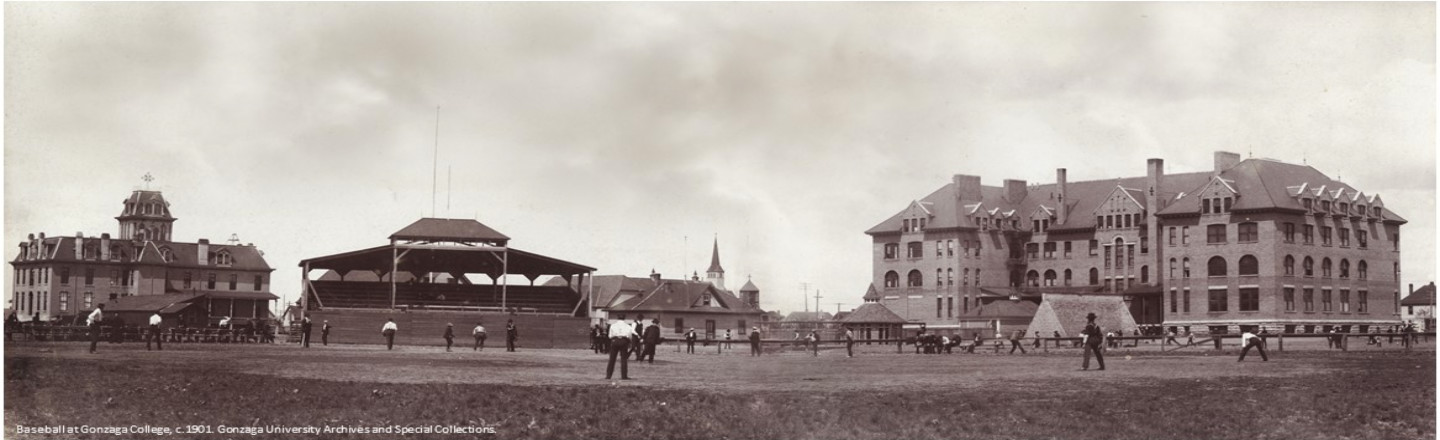 Baseball at Gonzaga College, c.1901. Gonzaga University Archives and Special Collections.