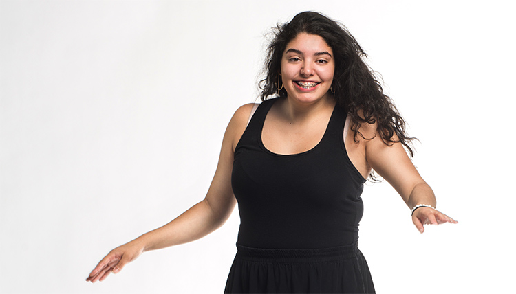 Gonzaga student Monica Elenes in movement with hiphop