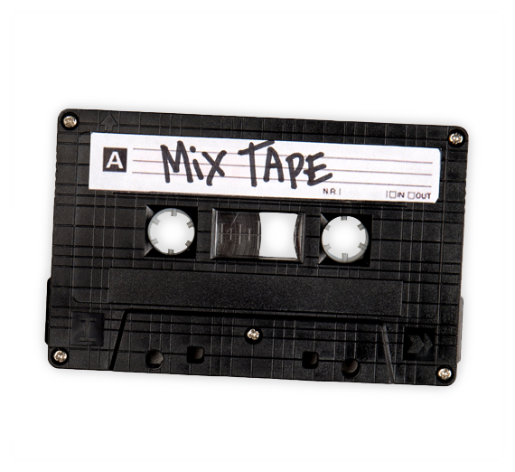 cassette tape labeled tape mix