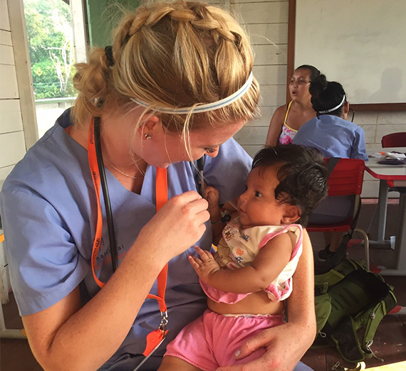 Carly Duffy holds baby