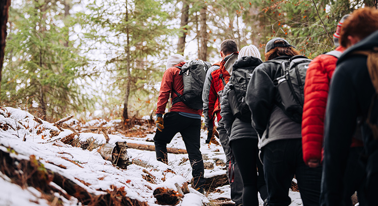 Gonzaga students on a hike.