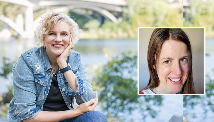 two separate images, both of women
