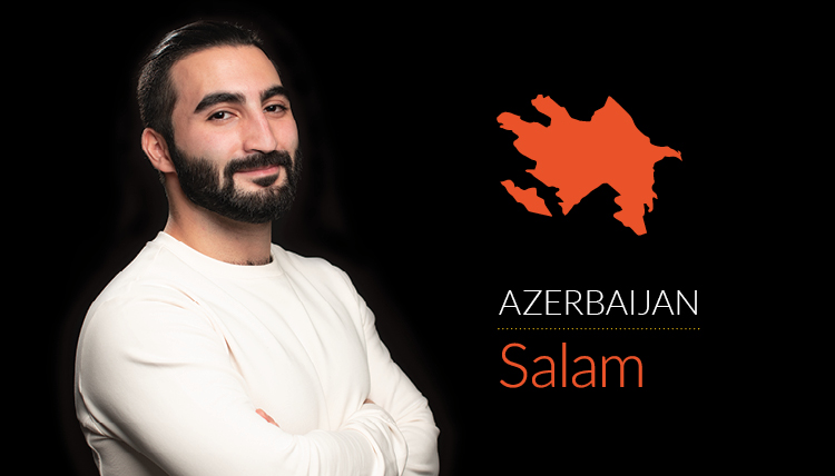 male with azerbiajan highlighted on map