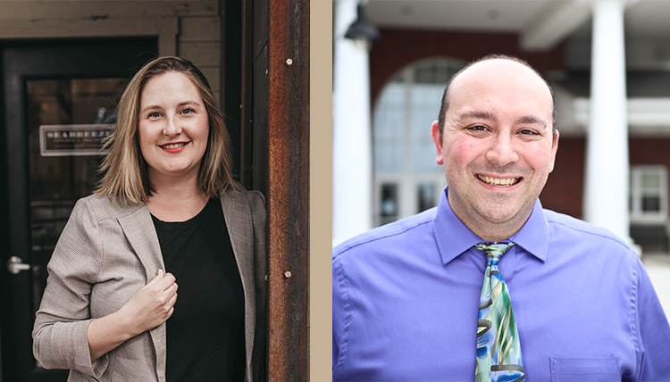 Image of left: ’16 Anna James Miller and right: ’17 Ph.D. Felix Yerace.