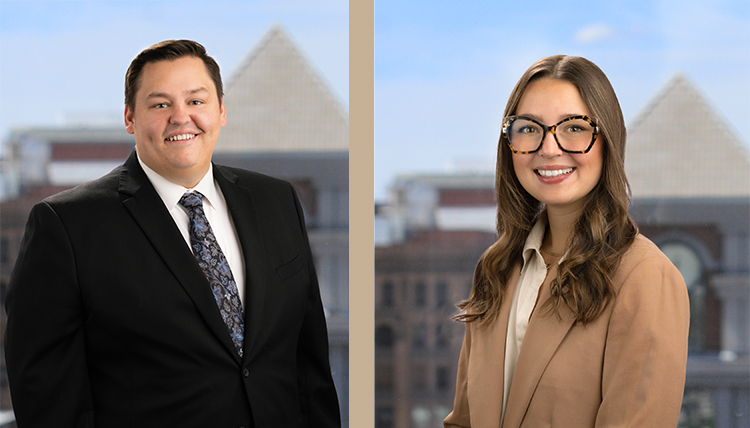 Image of left: ’23 J.D. Scott Morse and right: ’20, ’23 J.D. Bridgette Roll.